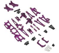ZVSYKWIHT 1/14 RC Car Upgrade Parts 14209 14210 Metal Steering Cup Upper Lower Swing Arm Set Shock Tower Bracket Body Post Compatible With Various 1/14 Scale RC Models(Purple)