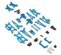 ZVSYKWIHT 1/14 RC Car Upgrade Parts 14209 14210 Metal Steering Cup Upper Lower Swing Arm Set Shock Tower Bracket Body Post Compatible With Various 1/14 Scale RC Models(Blue)