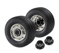 ZVSYKWIHT 1/14 Scale RC Trailer Model Car Parts Double Wheels Set With Metal Wheel Drive And Bearing Hub Rim Compatible With Various 1 14 Scale RC Vehicles(2 Front)
