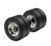 ZVSYKWIHT 1/14 Scale RC Trailer Model Car Parts Double Wheels Set With Metal Wheel Drive And Bearing Hub Rim Compatible With Various 1 14 Scale RC Vehicles(2 Rear)