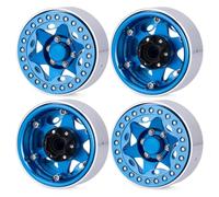 ZVSYKWIHT 1.9 Aluminum Beadlock Wheel Rim Compatible With 1 10 Scale RC Crawler Cars Fits TRX6 Gen8 D110 And Similar Models(Blue)
