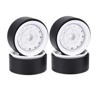 ZVSYKWIHT 1.9 Inch 100g Metal Beadlock Wheel Rim Hub Compatible with 1 10 Scale RC Crawler Car Compatible With Gen8 And Similar Models(White)