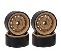 ZVSYKWIHT 1.9 Inch 100g Metal Beadlock Wheel Rim Hub Compatible with 1 10 Scale RC Crawler Car Compatible With Gen8 And Similar Models(Yellow)