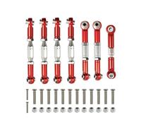 ZVSYKWIHT 144001 144002 144010 124007 124016 124017 124019 Metal Front Rear Tie Rod Linkage Servo Link Rod Set Compatible With RC Car Upgrade Parts Compatible with 1 10 Scale Off Road Vehicles(Red)