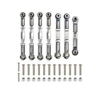 ZVSYKWIHT 144001 144002 144010 124007 124016 124017 124019 Metal Front Rear Tie Rod Linkage Servo Link Rod Set Compatible With RC Car Upgrade Parts Compatible with 1 10 Scale Off Road Vehicles(Grey)