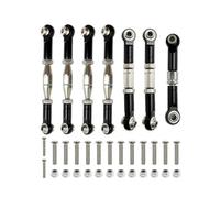 ZVSYKWIHT 144001 144002 144010 124007 124016 124017 124019 Metal Front Rear Tie Rod Linkage Servo Link Rod Set Compatible With RC Car Upgrade Parts Compatible with 1 10 Scale Off Road Vehicles(Black)