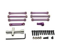ZVSYKWIHT 144001 144010 124007 124008 124016 124017 124018 124019 Metal Tie Rod Linkage Link Rod Servo Arm Replacement Parts Compatible With RC Car(Purple)