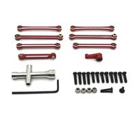 ZVSYKWIHT 144001 144010 124007 124008 124016 124017 124018 124019 Metal Tie Rod Linkage Link Rod Servo Arm Replacement Parts Compatible With RC Car(Red)