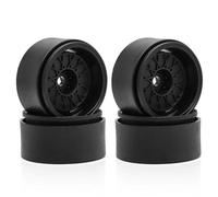 ZVSYKWIHT 4pcs 1.9 Inch Retro Beadlock Wheel Rim Set Compatible With 1 10 Scale RC Crawler Models Such As II 90046 And III AXI03007(Black)