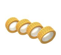 ZVSYKWIHT 4Pcs 65mm 1 10 Scale RC On Road Drift Touring Car Rubber Tire Wheel Set Compatible With Various RC Drift Car Models(Yellow)