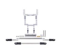 ZVSYKWIHT SOA Servo Mount With Scale Hydraulic Steering Cylinder Compatible With 1 10 RC Crawler Straight Axle Models Fits FIMONDA ROCKJOCK II DIY Upgrade Parts(Silver)