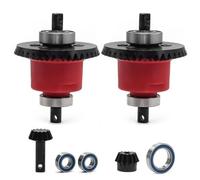 ZVSYKWIHT Steel Gear Front Rear Differential 5381 6882 5379 Compatible With 4x4 VXL Style RC Cars Upgrade Replacement Parts(Front and Rear Red)