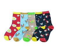 ZVUZVO 5 Pairs Cute Socks Set Gifts For Women Men,Funny Novelty Crew Casual Sock, 5pcs Chicken Farmer Gifts, One Size