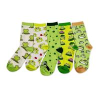 ZVUZVO 5 Pairs Mushroom Socks Set Mushroom Gifts For Women Men,Funny Novelty Crew Casual Sock For Mushroom Lover, 5pcs Frog Gifts, One Size