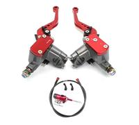 ZVZGPGKLTC Clutch Replacement 22mm Motorcycle Hydraulic Clutch Kit Brake Master Cylinder Motorcycle Universal Anti-Drop and Anti-wear Clutch Adjustable Handlebar Lever(Red Set)