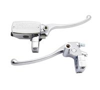 ZVZGPGKLTC Clutch Replacement Motorcycle Accessories Universal 1" 24.5mm Motorcycle Brake Clutch Master Cylinder Reservoir Levers Adjustable Handlebar Lever(Silver-Set)