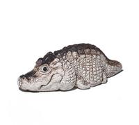 ZVZKC Tea Pet Alligator Figurine, Cute Alligator Baby Statue Ornament, Chubby Mini Alligator Desk Pets, Alligator Decor Small Sculpture, Handmade Crocodile Figurine for Home Garden Decoration (A)