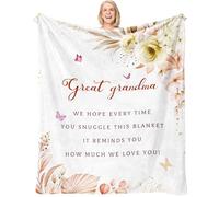 Zvzmzy Great Grandma Gifts Blanket 60"x 50", Gifts for Great Grandma from Grandkids, Best Great Grandmother/Grandmas Birthday Presents, Promoted to Great Grandmother
