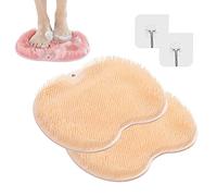 ZWAB 2PCS Shower Foot & Back Scrubber, Massage Pad | Wall-Mounted Back Scrubber | Silicone Bath Massage Cushion Brush with Suction Cups | Foot Washing Mat For Shower