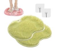 ZWAB 2PCS Shower Foot & Back Scrubber, Massage Pad | Wall-Mounted Back Scrubber | Silicone Bath Massage Cushion Brush with Suction Cups | Foot Washing Mat For Shower