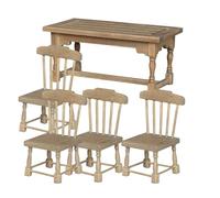 ZwaitL 1/12 Dollhouses Dining Table And Chair Great For Miniature Living Room Scene Display And Children RolePlay Game Props Wood Dollhouses Table