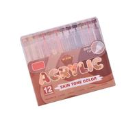 ZwaitL 12 Color Acrylic Paint Pen Brush Marker Pen Liquid Acrylic Paint Marker For Drawing Scrapbooking Card Making Journaling Colored Painting Markers