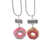ZwaitL 2Pieces Sophisticated Friendship Pendant Necklace Set With Cake And Dessert Design For Sisters And Friend
