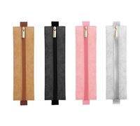 ZwaitL 4 Pcs PU Leather Pencil Case Journal Pen Bag School Supplies for Organizing Pen Markers and Accessories Elastic Pencil Bag Case Box Simple School Office Supplies
