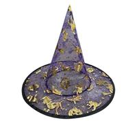 ZwaitL 5Pcs Unisex Witch Hat 33cm High Pointed Wizard Cosplay For Women Men Kid Halloween Costume Accessories Adjustable Witch