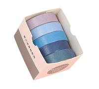 ZwaitL 5Rolls Journal Decorative Tape Aesthetic Tape 10mmX2M Water Resistant Paper For Scrapbooking Journal Photo Album Paper Decorative Sticker