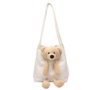 ZwaitL Canvas Shoulder Bag Bear Handbag Wallet Change Purse Crossbody Bag Lovely Casual Daily Wear Girls Female