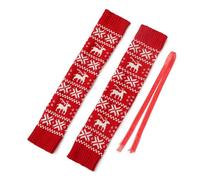 ZwaitL Christmas Leggings Gaiters With Straps Soft Acrylic Knitted Thigh High Leg Warmers Footless Boot Covers Socks For Women Acrylic Fabric Stockings