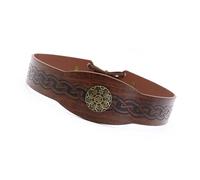 ZwaitL Classical PU Leather Medieval Headband Embossing Pattern Hairband For Various Head Size Halloween Party Dressingup Props