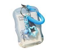 ZwaitL Clear Card Case with Spring String Card Holder for Security Card Medicare Card Credit Card Water Resistant Card Sleeve Star Card Sleeve