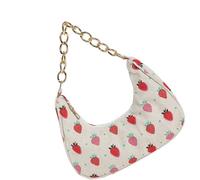 ZwaitL Cotton Shoulder Bag With Print Spacious Compartments Comfortable Underarm Carry Casual Outfit Companion Ergonomic Shopping Handbag