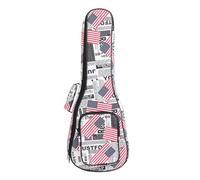 ZwaitL Country Flag Ukulele Case with Shoulder Straps Handle for 23inch Instrument Padded Compartment Multiple Storage Pockets Ergonomic Ukulele Case with Straps