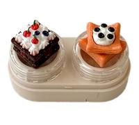 ZwaitL Cupcake Lid Lenses Box with Drawer Designs and Wearing Tool Kits Contacts Lens Case for Safe Lens Management