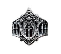 ZwaitL Medieval Inspired Gothic Rings Vintage Ornamental Design Premium Kirsite Crafted For Stacking Or Wear Multiple Sizes Gothic