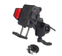 ZwaitL Motorcycle Waterproof Phone Cradle Rotating Holder & USB C Charging Holder Handlebar/Rearview Mounted Device Phone Stand
