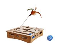 ZwaitL Natural Wood Cats Stimulation Toy For Boredom Relief Interactively Puzzles Promotes Physical Mental Exercise Mental Stimulation Cats Toy