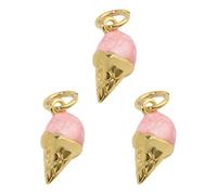 ZwaitL Pack Of 3 Portable Ice Cream Popsicles Charm Eye Catching Gold Plated Cake And Treat Charm For Craft Projects