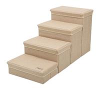 ZwaitL Pet Stairs 4 Tiers Steps Climbing Stairs with Storage Intelligence Training Large Capacity Storage Box Pet Ramps for Small Dogs