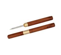 ZwaitL Punching Awl Tool with Wood Handle Protective Lid Leather Tool for Sewing Crafting Project