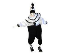 ZwaitL Puppet Porcelain Harlequin Doll In Brocade Clothes For Valentine Living Room And Bedroom Decors Hanging Clown Ornament Stress Relief