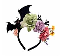 ZwaitL Rose Bat Shaped Hairpiece Halloween Role Play Accessory Practical Resin Comfortable All Night Party Wear Nonslip Rose Bat Hairband