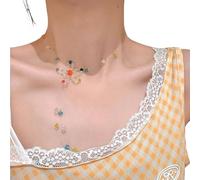 ZwaitL Stylish Floral Beaded Jewelry Necklace With Vibrant Color For Beach Photography And Casual Wear Stylish Necklace Gift
