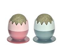 ZwaitL Toy for 2Pcs Edible Balls in Cute Egg Shaped Base Natural Rotatable Licking Treats Toys for Kitten Teeth Cleaning Sticks