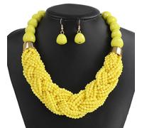 ZwaitL Versatile Beaded Necklace Earring Set Layer Designs Jewelry For Daily Wear Special Occasions Handmade Beaded Necklace Earrings