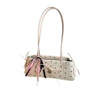ZwaitL Women Bag PU Leather Underarm Bag Trendy Handbag Fashionable Armpit Shopping Lovely Bows Shoulder Lovely Bows Armpit For Women Shoulder Pu Leather Handbag Everyday