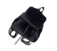 ZwaitL Women's Elegant Plush Furry Backpack Solid Color Fuzzy Drawstring Small Shoulder Bag with Flap Covers for Winter
